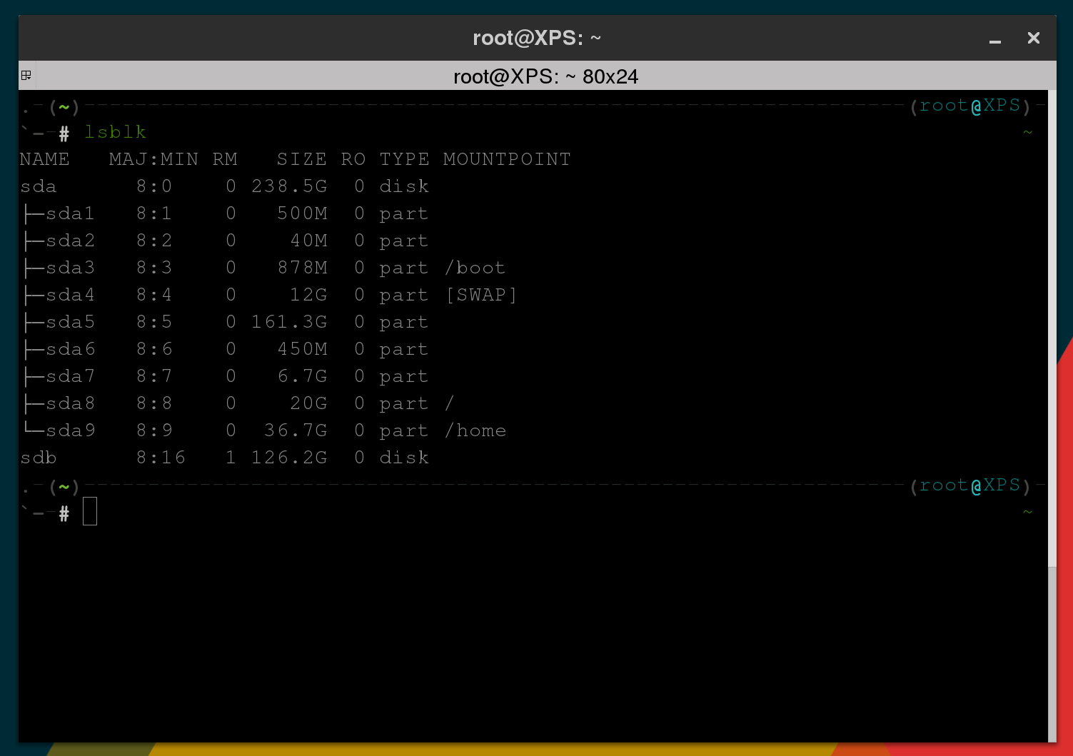 gparted nodisk