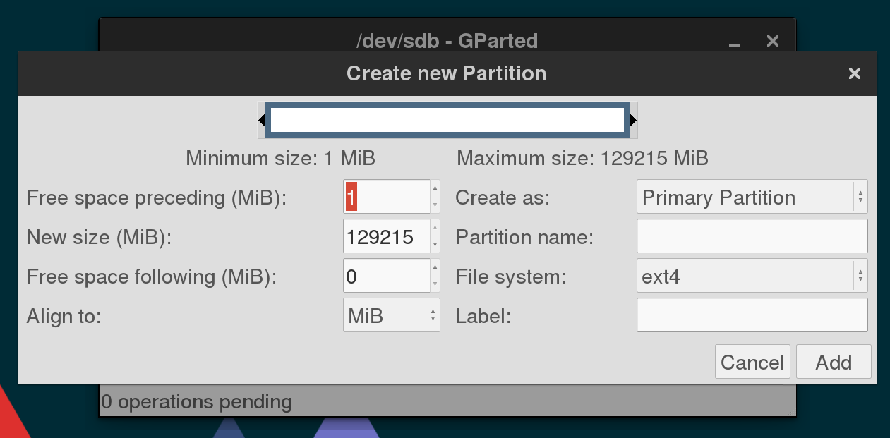gparted filesystem