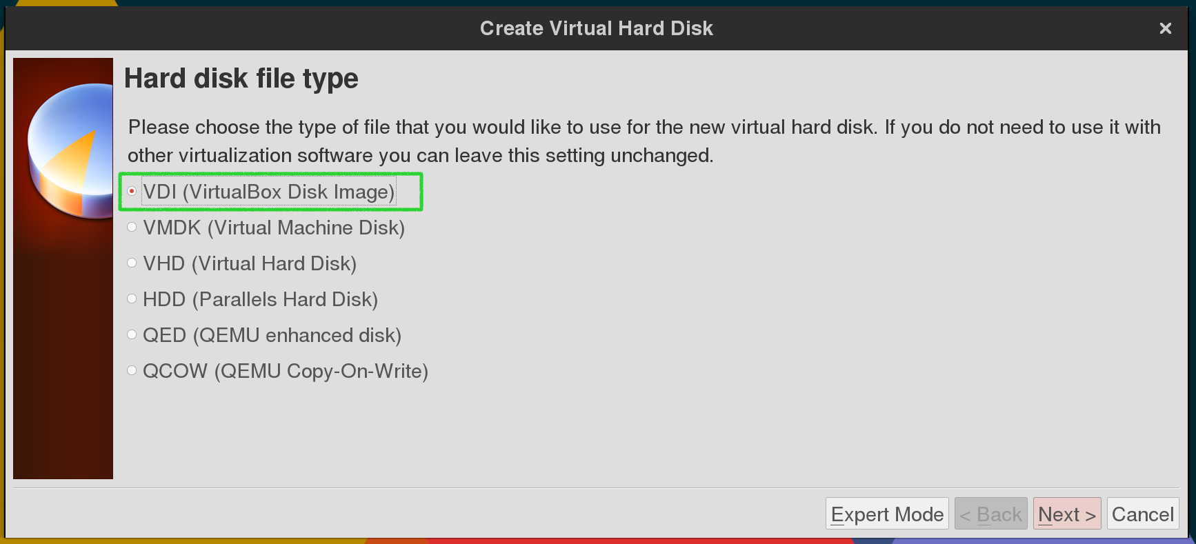 VDI disk image