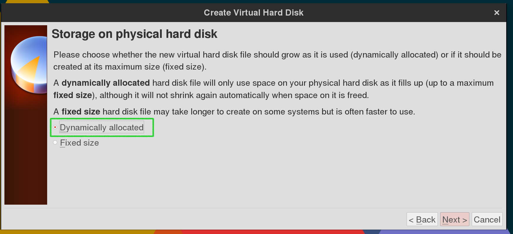 dynamically allocated virtual box
