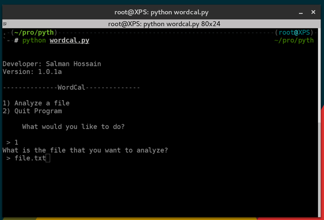 WordCal Python Script